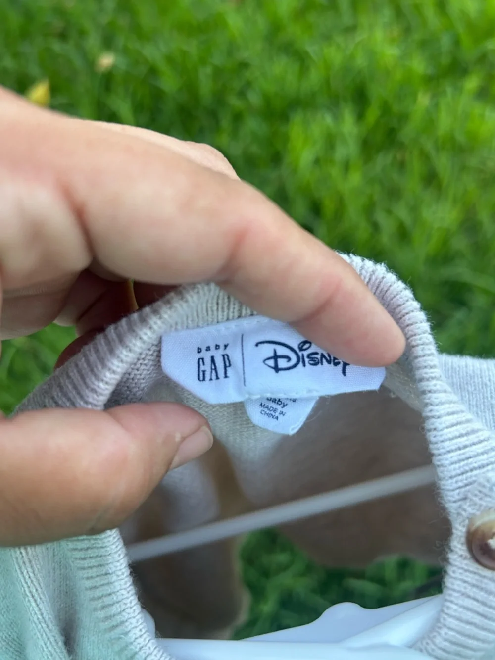 GAP Gray Knit Sweater with Mickey Mouse Intarsia